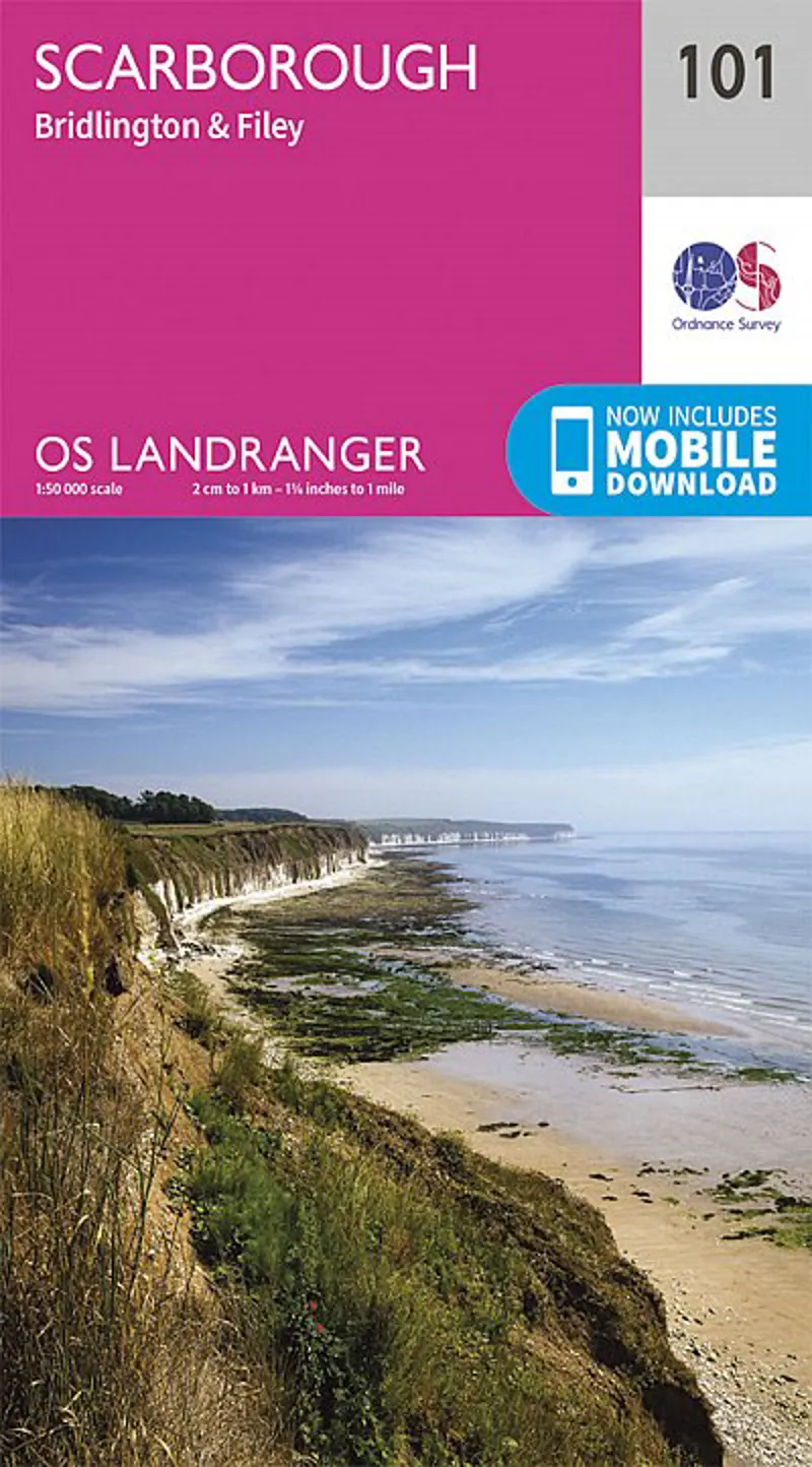 OS Landranger Map 101 - Scarborough Bridlington and Filey